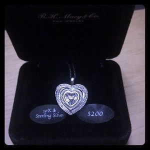 Diamond heart pendant and necklace